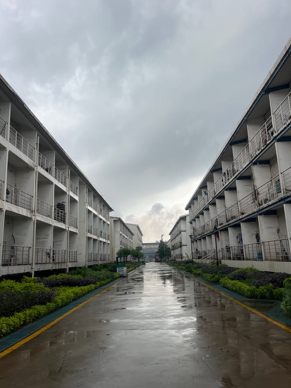 Rainy dawn conditions documented across Indonesian industrial district