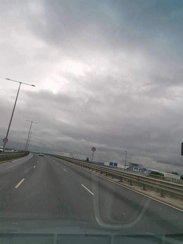 Overcast morning captured on Bulgarian highway near Lozen