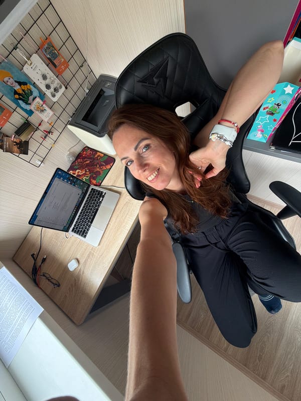 Home office desk session with selfies and laptop work