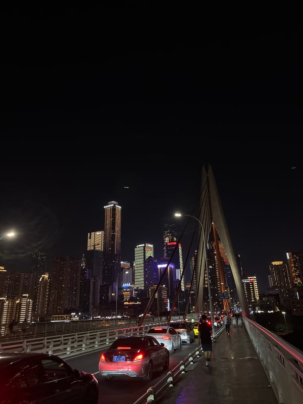 Chongqing skyline documented from Dongshuimen Bridge at night