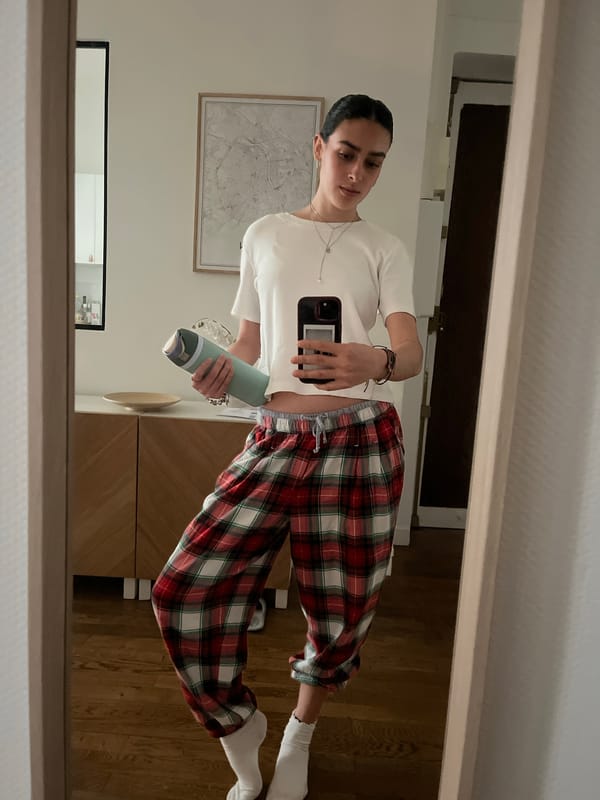 Person takes casual mirror selfie in Lyon apartment