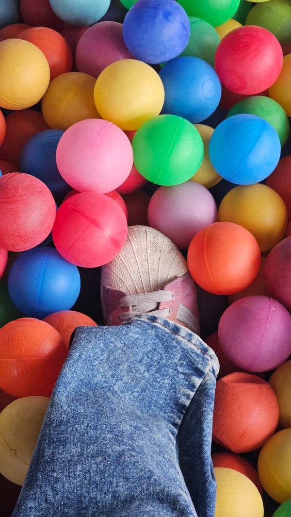 Child's shoe spotted in ball pit, Mexico