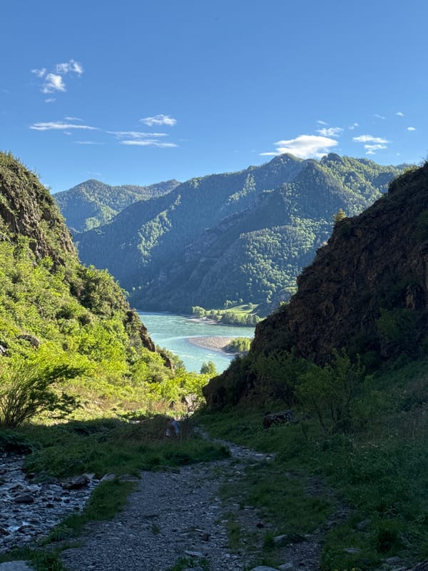 River valley landscape documented in Chemal, Russia