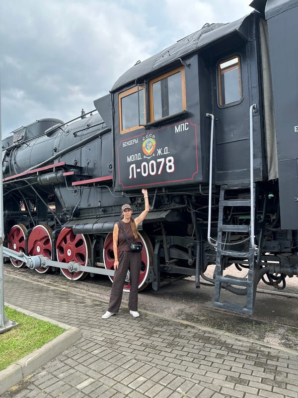 Exploring Saint Petersburg's railway museum on a summer morning