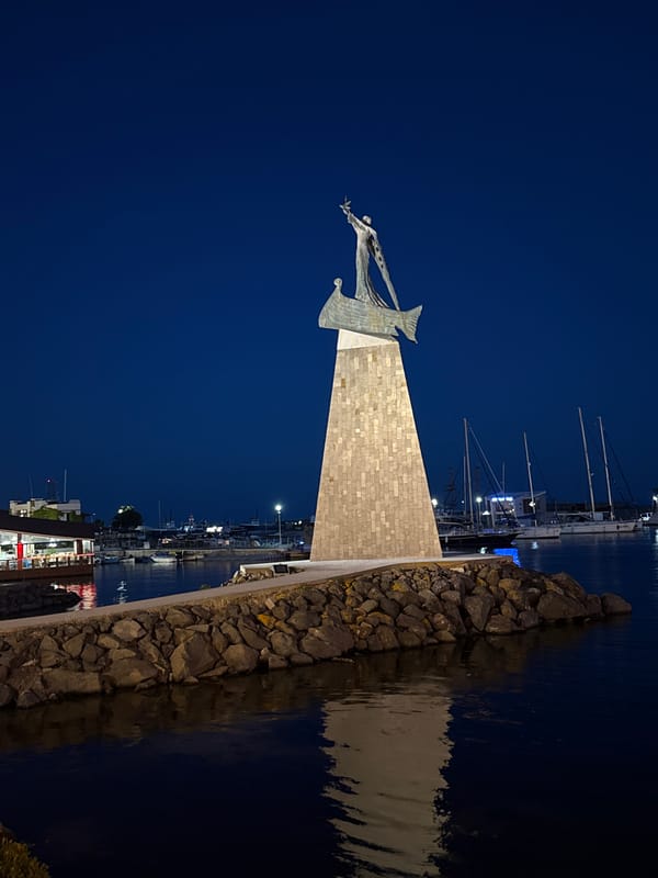 Evening documentation of UNESCO heritage city Nesebar, Bulgaria landmarks