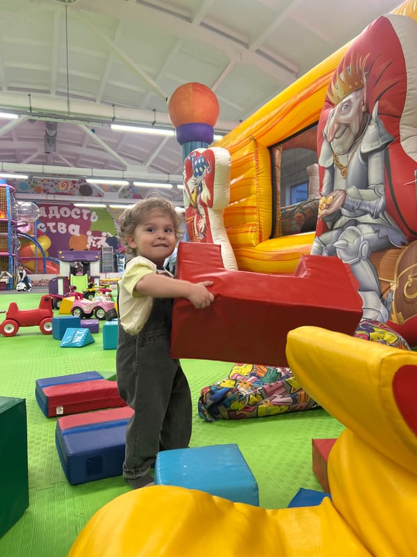 Children enjoy afternoon playtime at indoor playground in Klin