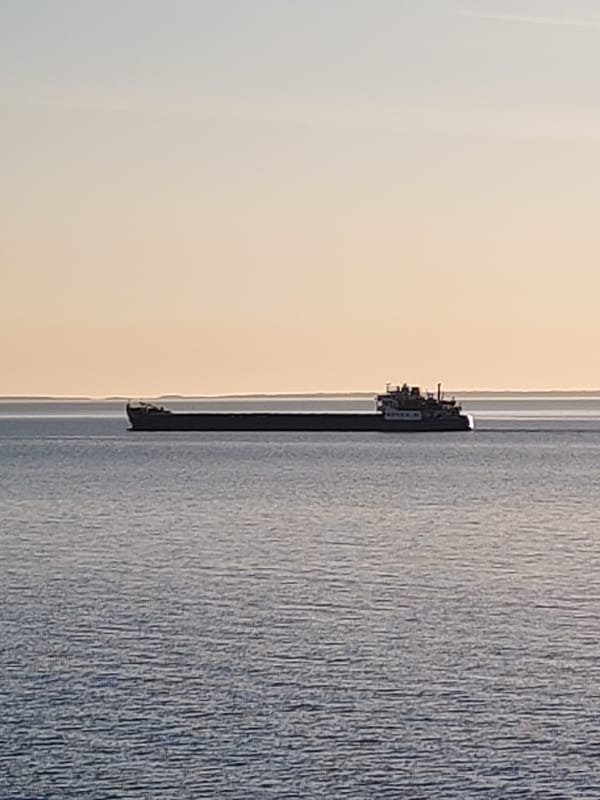 Cargo ship spotted on calm waters near Ozernoe Ust'e