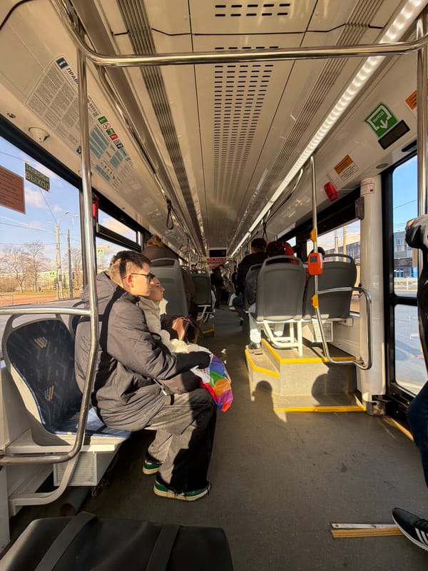 Morning commute documented on Saint Petersburg public transport