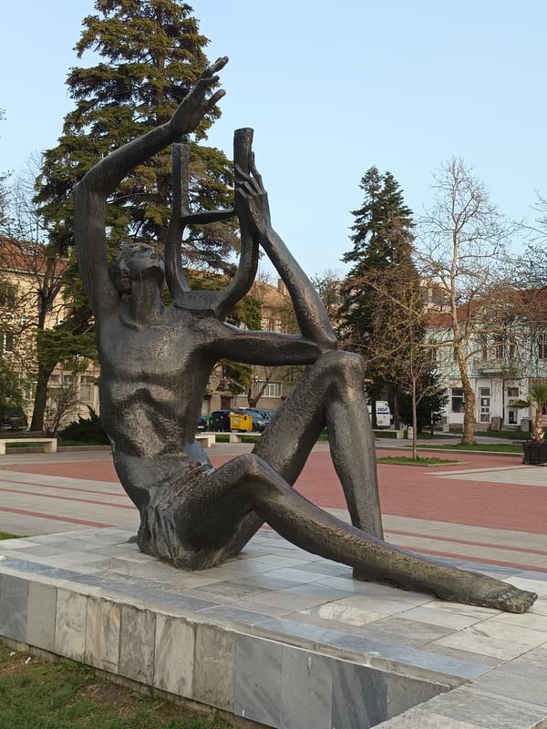 Public spaces and bronze statue documented in Targovishte, Bulgaria