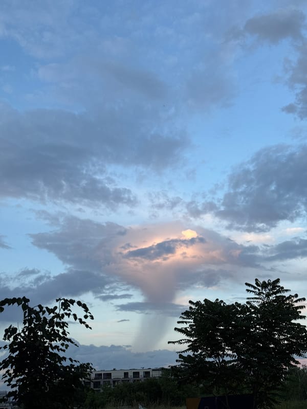 Evening clouds observed over Sofia, Bulgaria