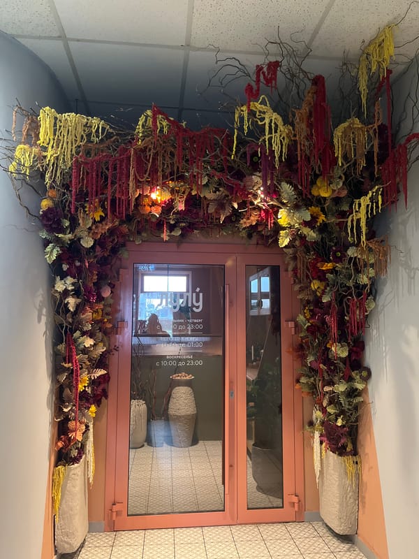 Woman takes selfies at commercial venue in Chaikovsky, Russia