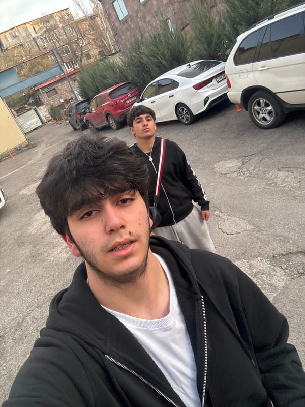 Two young men spotted on Yerevan street
