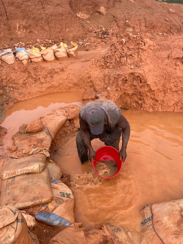Pipe repair and construction work in progress in Rayfield, Nigeria