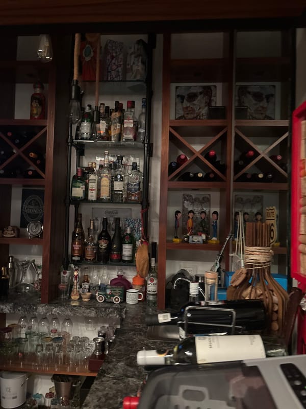 Home bar documented in Mexico City residence