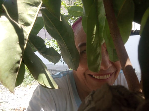 Woman photographed among trees in Laredo, Peru