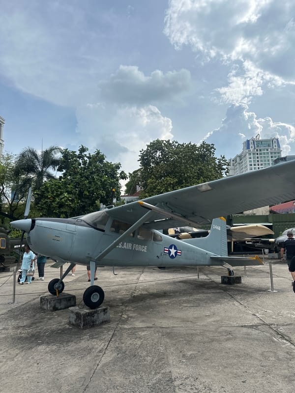 Visitor tours U.S. military exhibits at Vietnam war museum