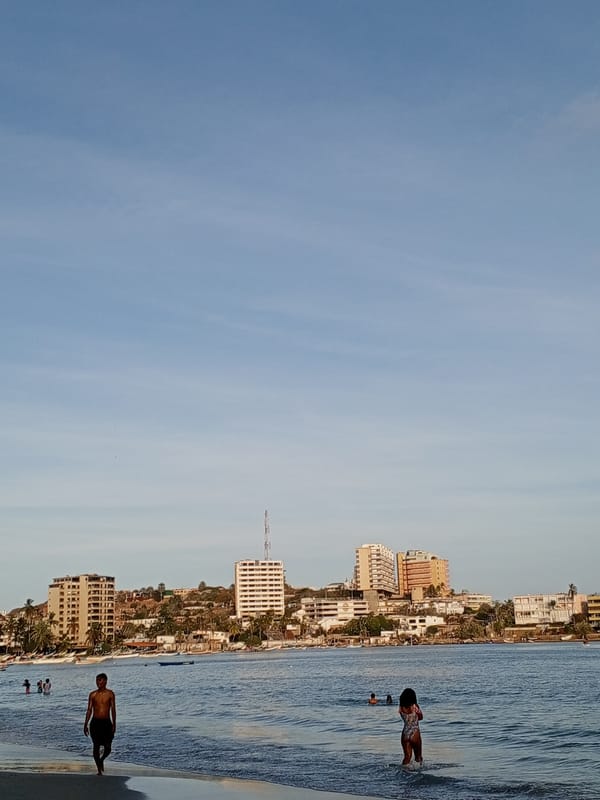 Evening beach activity observed in Pampatar, Venezuela
