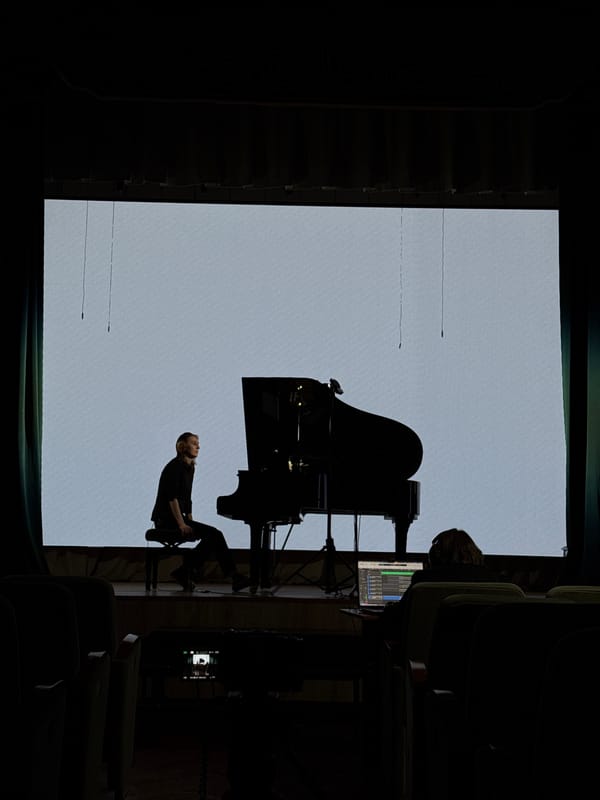 Pianist performs at theater venue in Kurchatov, Russia