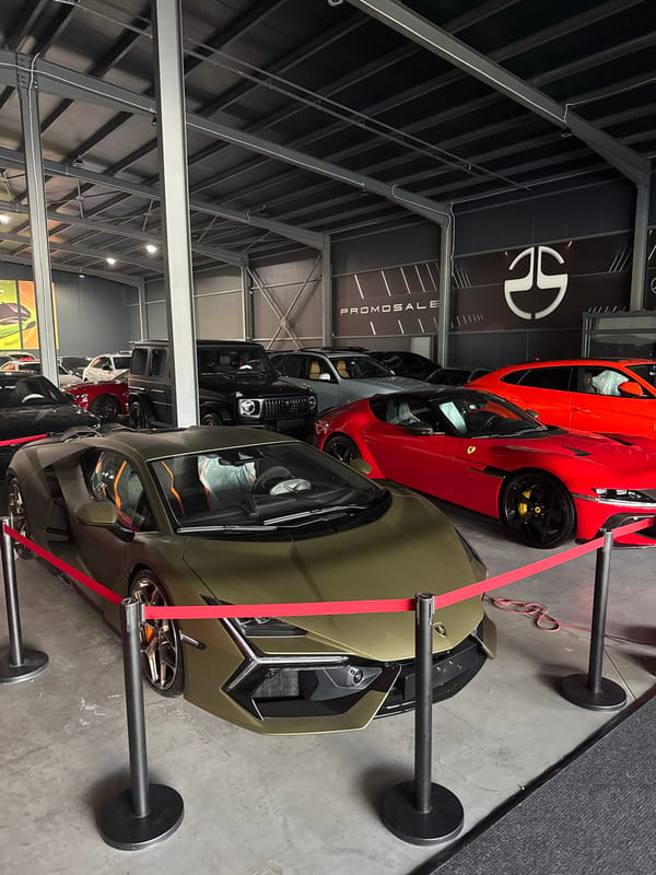 High-end sports car collection on display in Plovdiv showroom