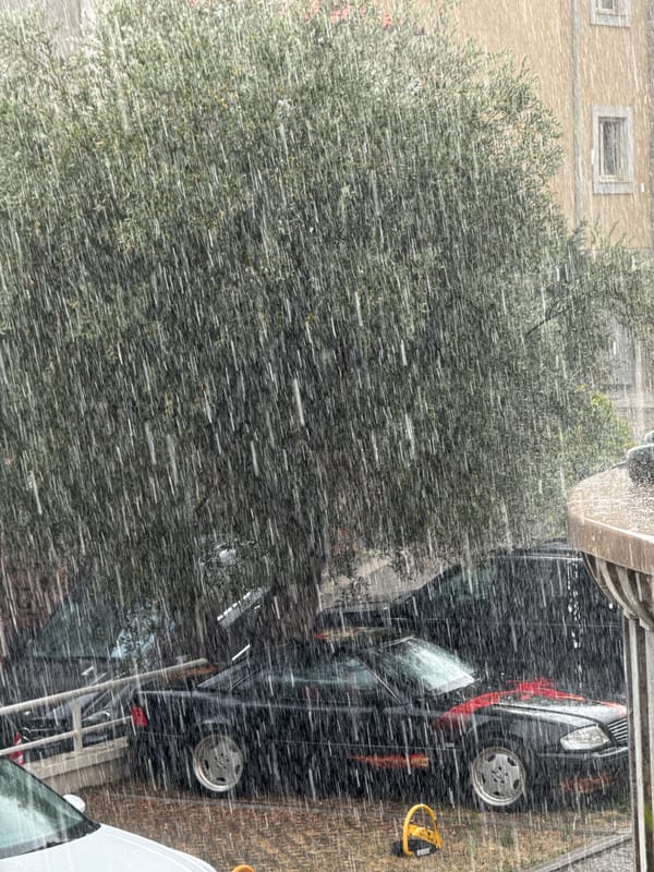 Heavy rain and hail rolls through Trap, Montenegro