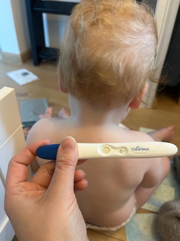 Woman displays positive pregnancy test in Gangloff, Germany