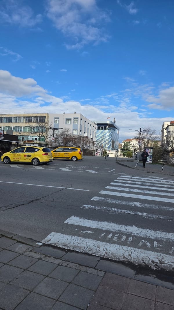 Morning street scenes captured across Blagoevgrad, Bulgaria