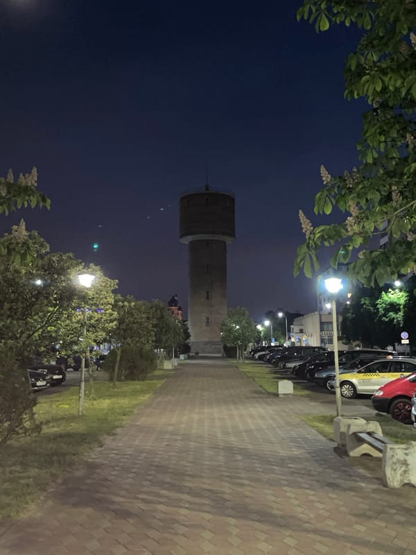 Nighttime scenes documented across Brest, Belarus landmarks and walkways