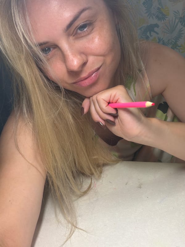 Laid-back home afternoon with pencils, selfies, and a baby