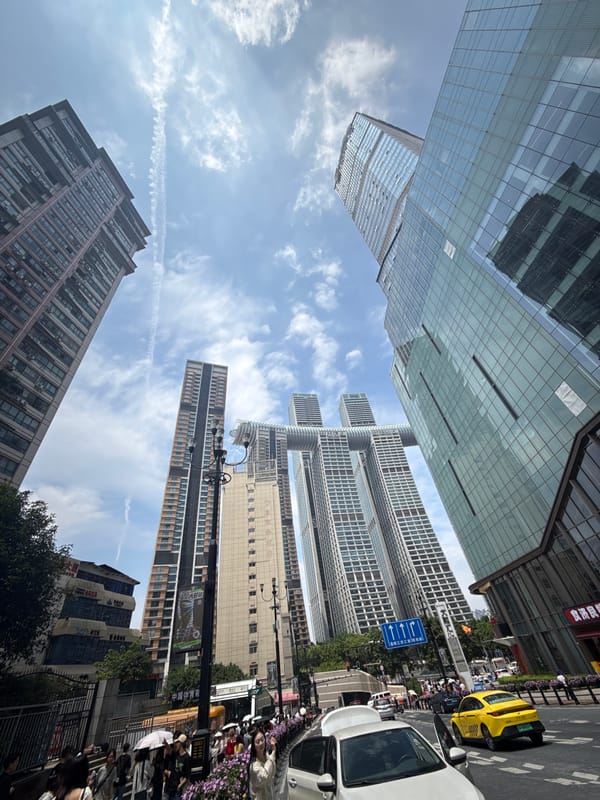 Street life and skyline views in Chongqing's Yuzhong District