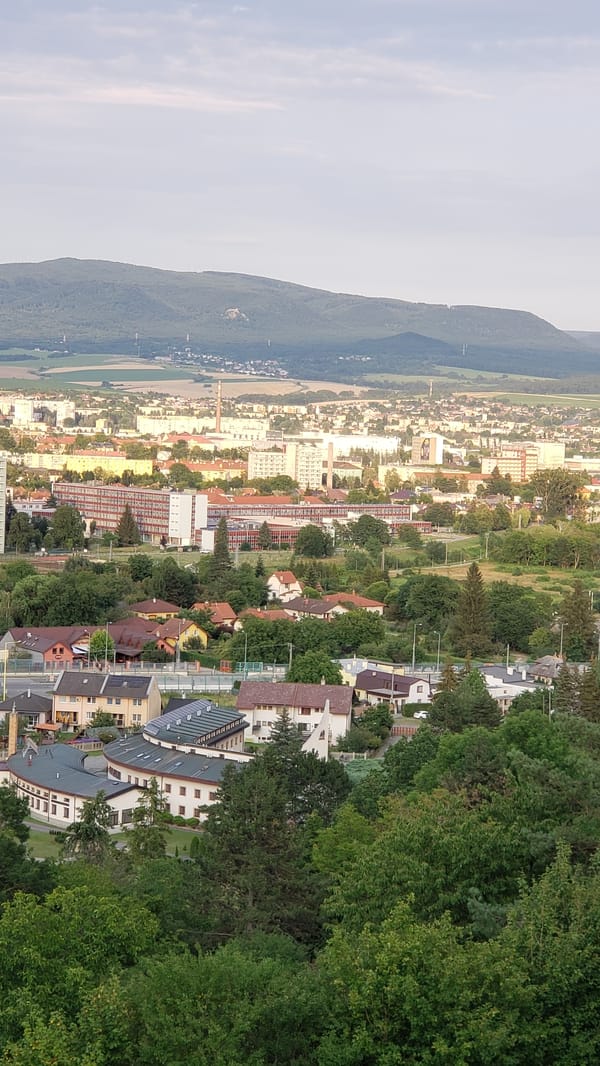 Sunset views over Prešov from the surrounding hillsides