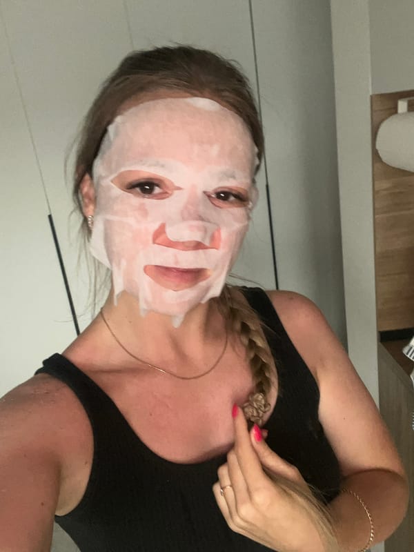 Sheet mask selfies in a Chelyabinsk bathroom