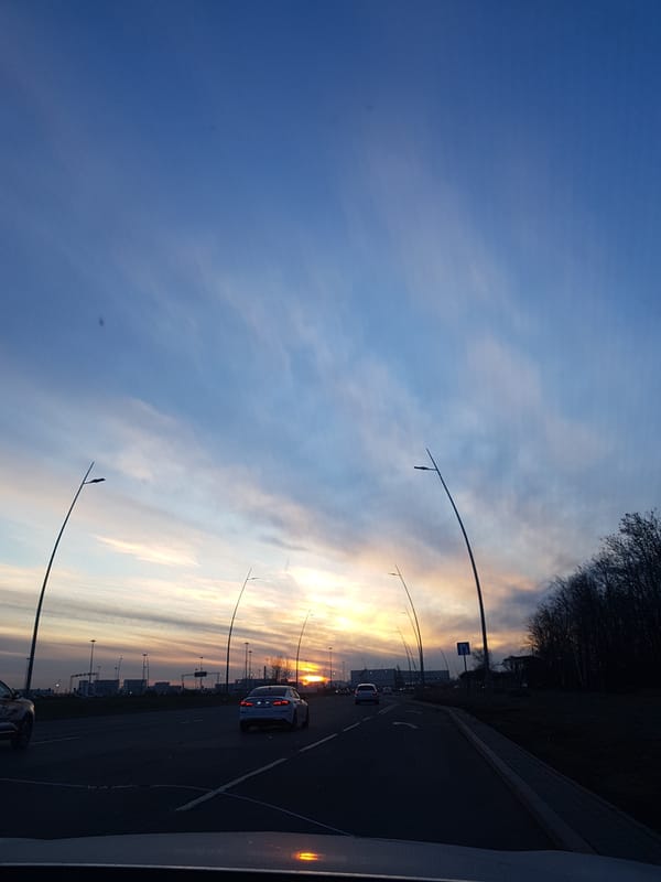 Dawn traffic observed on Saint Petersburg roadway
