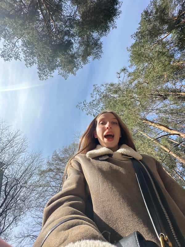Woman photographed in casual moments in Chaikovsky forest
