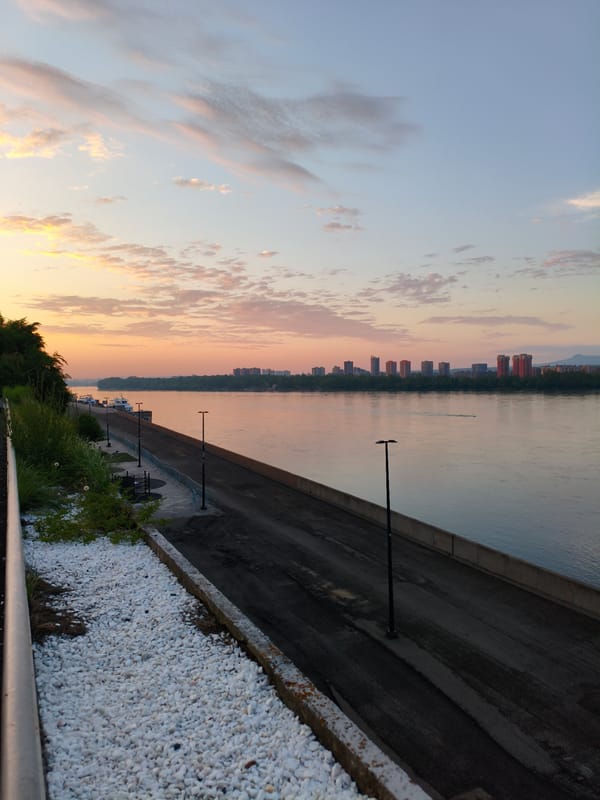Dusk along the Yenisei: Krasnoyarsk's riverfront and landmarks