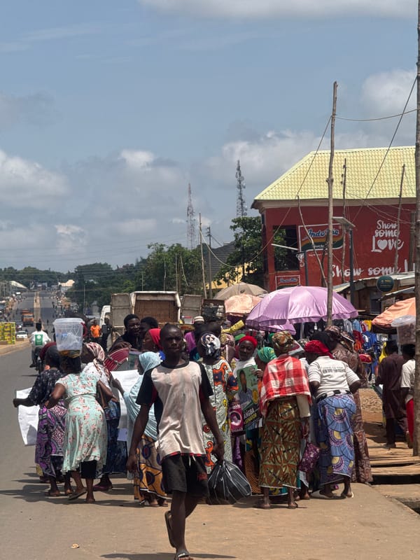 Traditional street gathering with music observed in Akwanga, Nigeria