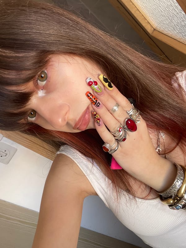 Woman takes playful selfies in Petah Tikva early morning
