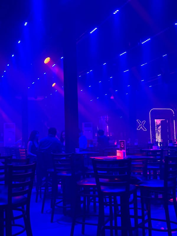 Night out at a neon-lit club in Davao City