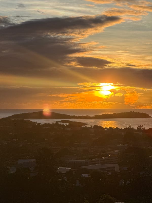 Sunset over Baan Chaweng coastline, caught from multiple angles