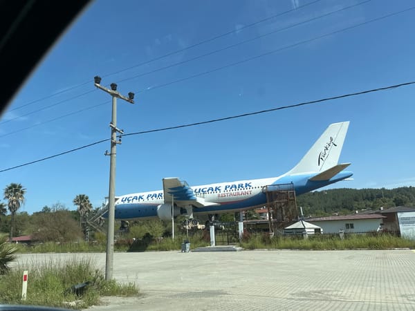 Decommissioned aircraft serves as restaurant in Ula, Turkey