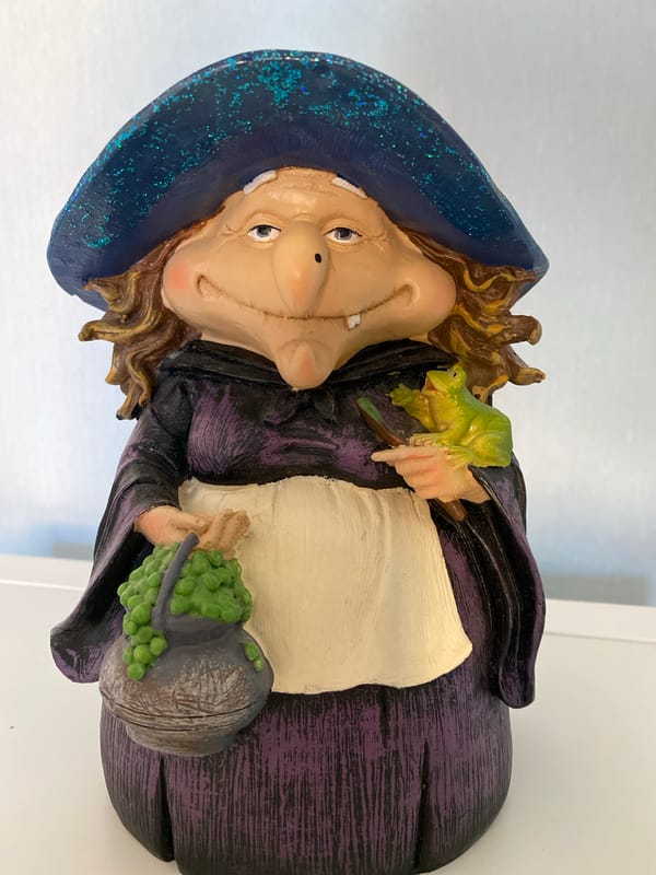 Home snapshots: witch decor, a Bengal cat, and handmade figurines