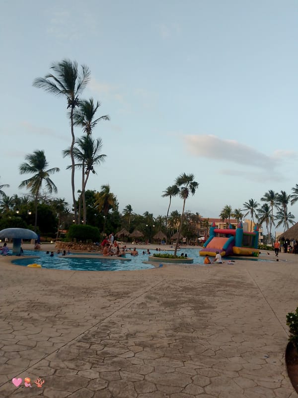 Family recreation activities documented at Venezuelan beach resort water park