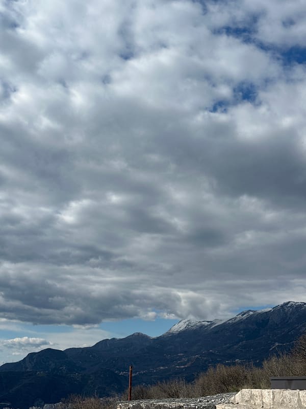 Cloudy mountain landscape photographed in Montenegro