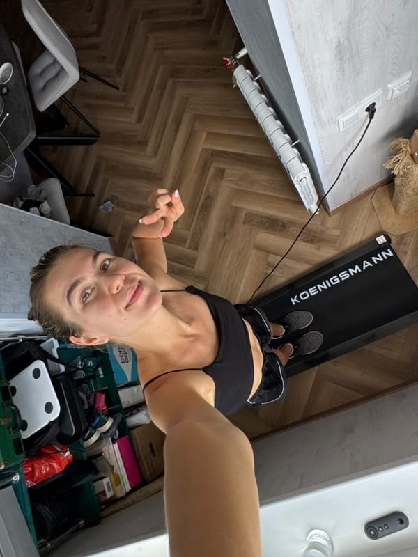 Home workout, cats, and a rainbow over the city