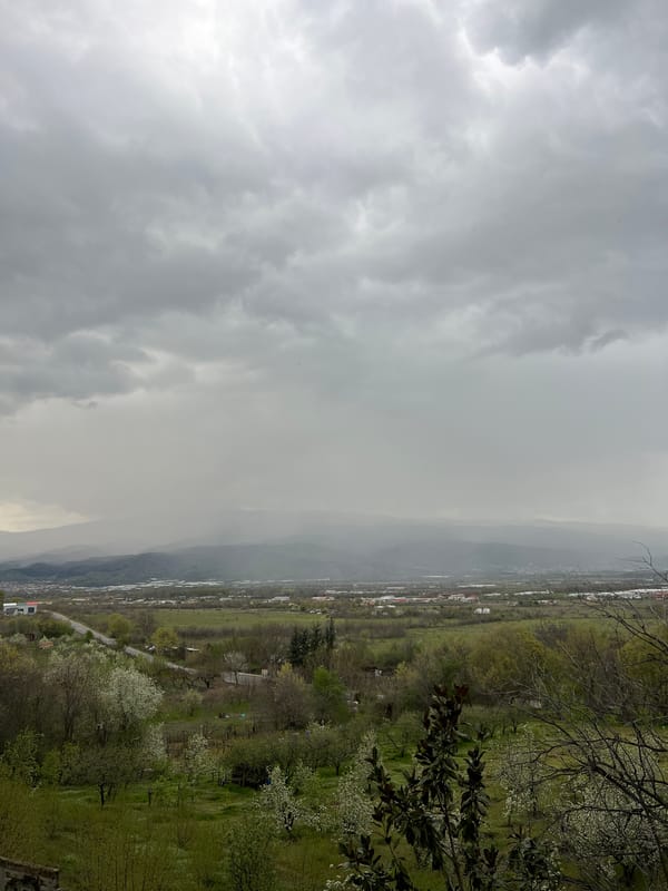Overcast skies documented over Petrich valley in Bulgaria
