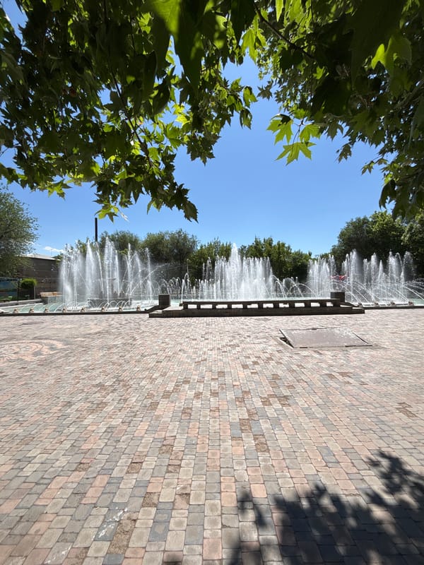 Daily life documented across central Yerevan parks and streets