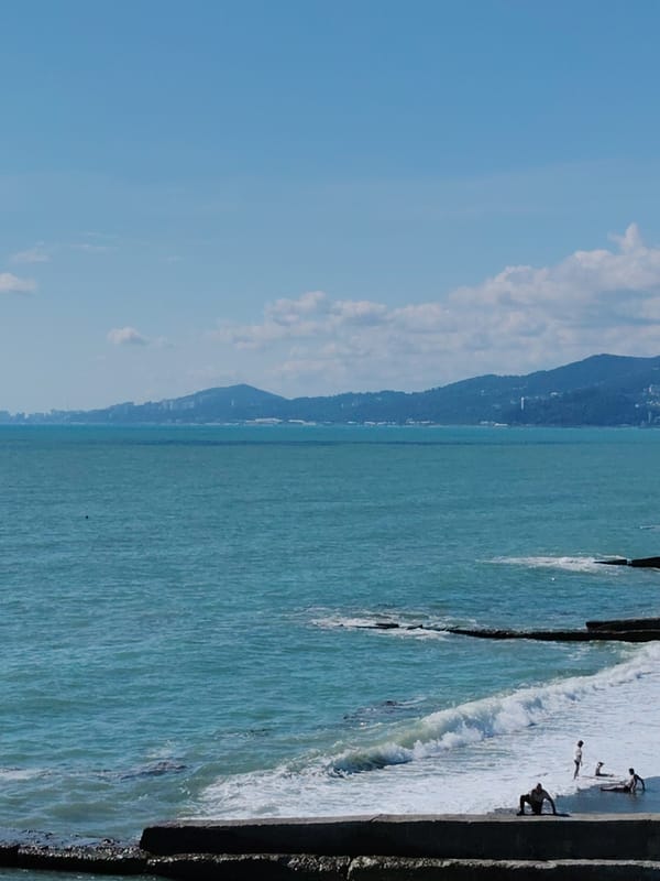 Afternoon coastal walk through Sochi's streets and waterfront