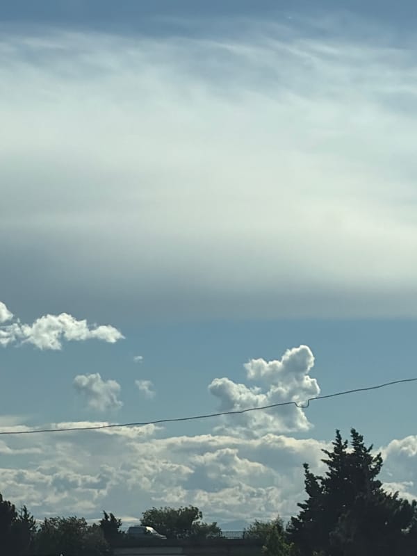 Cloud formations observed over Vaziani, Georgia