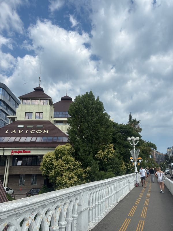 Everyday Sochi street scenes on a summer afternoon