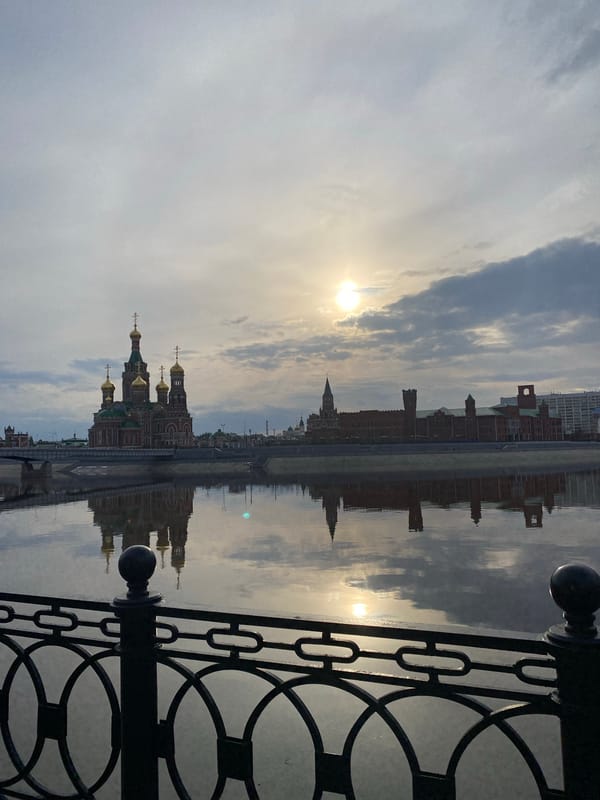 Serene cityscape captured in Yoshkar-Ola under partly cloudy skies