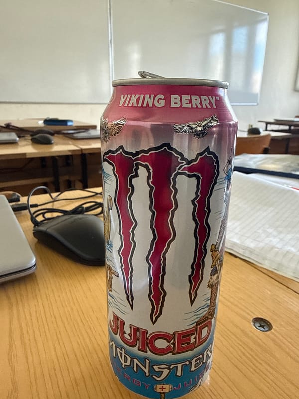 Monster Energy drink spotted on table in Varna